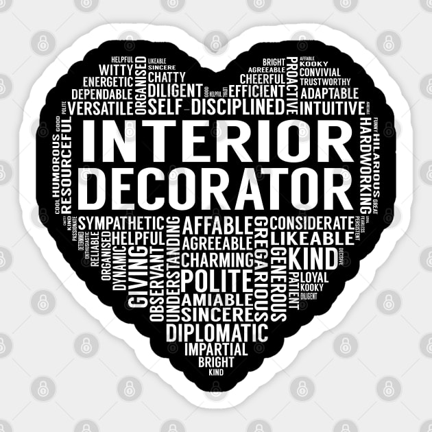 Interior Decorator Heart Sticker by LotusTee